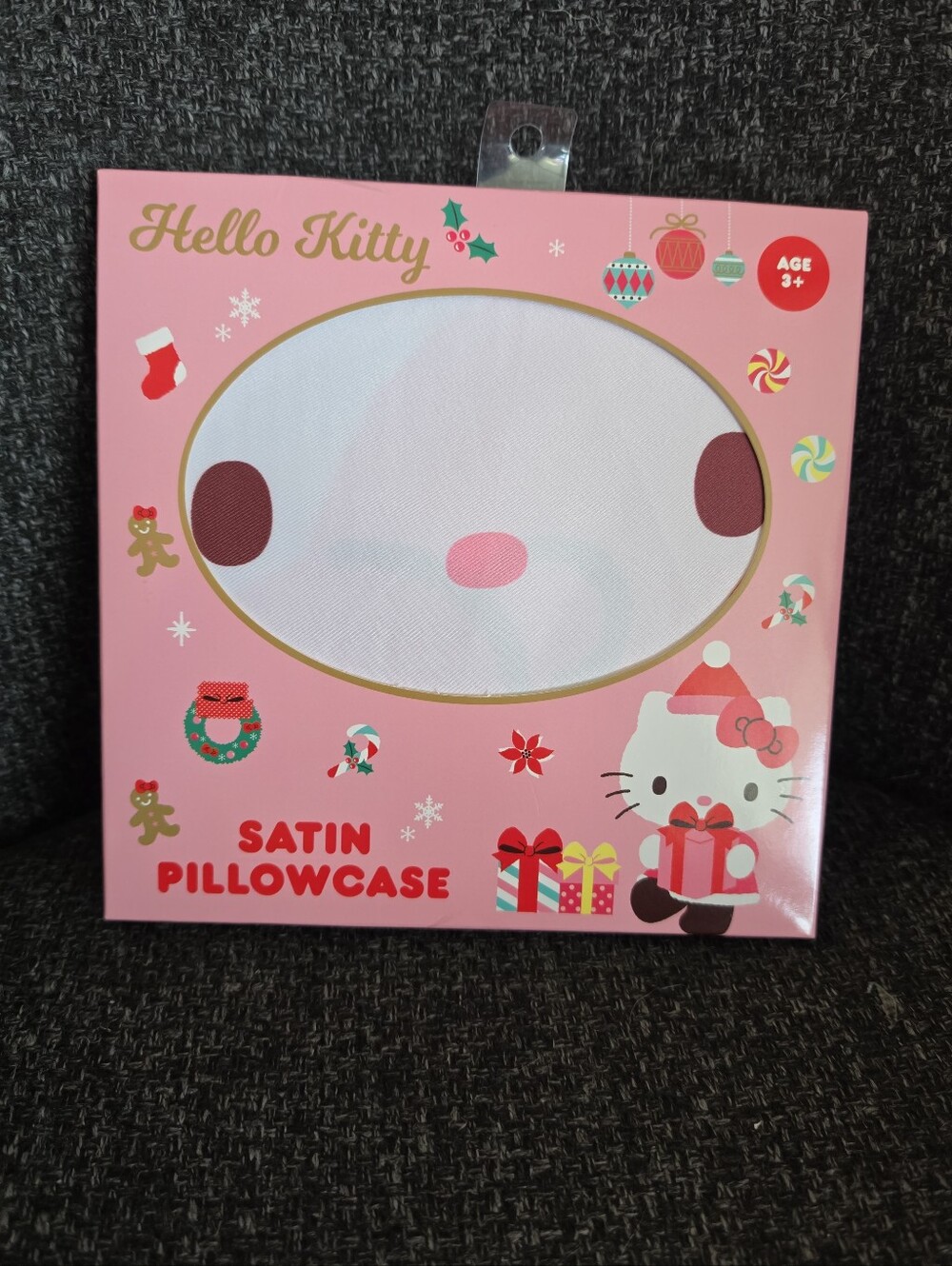 NIB Santa Hello Kitty Christmas Themed Satin Reversible Pillowcase Sanrio